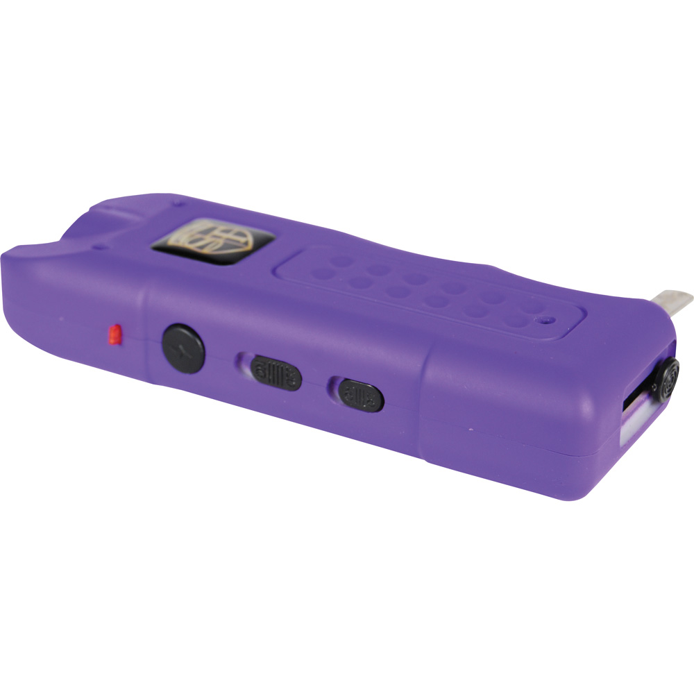 80,000,000 volt MultiGuard Stun Gun Alarm and Flashlight with Built in Charger Purple view 2